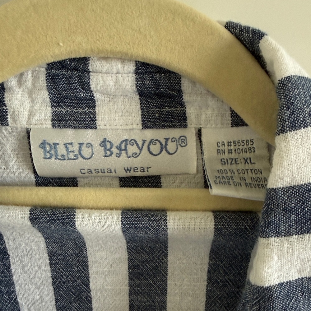 Blue Bayou Austin Striped Tunic Blue and White Top Size XL - Picture 3 of 10